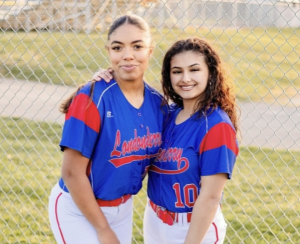 Juniors Alani Espinal and Jaylynn Valentín at their last softball game of their sophomore year
